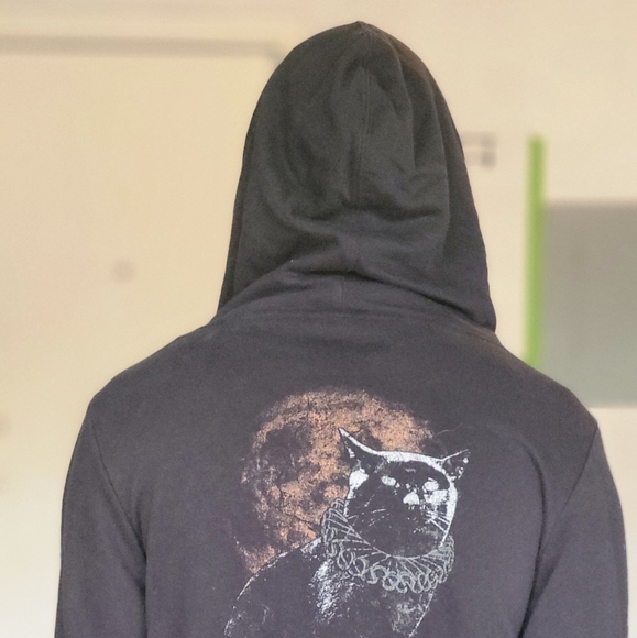 2XLBlack Craft Cat Back Zip Up Hoodie - Picture 2 of 5